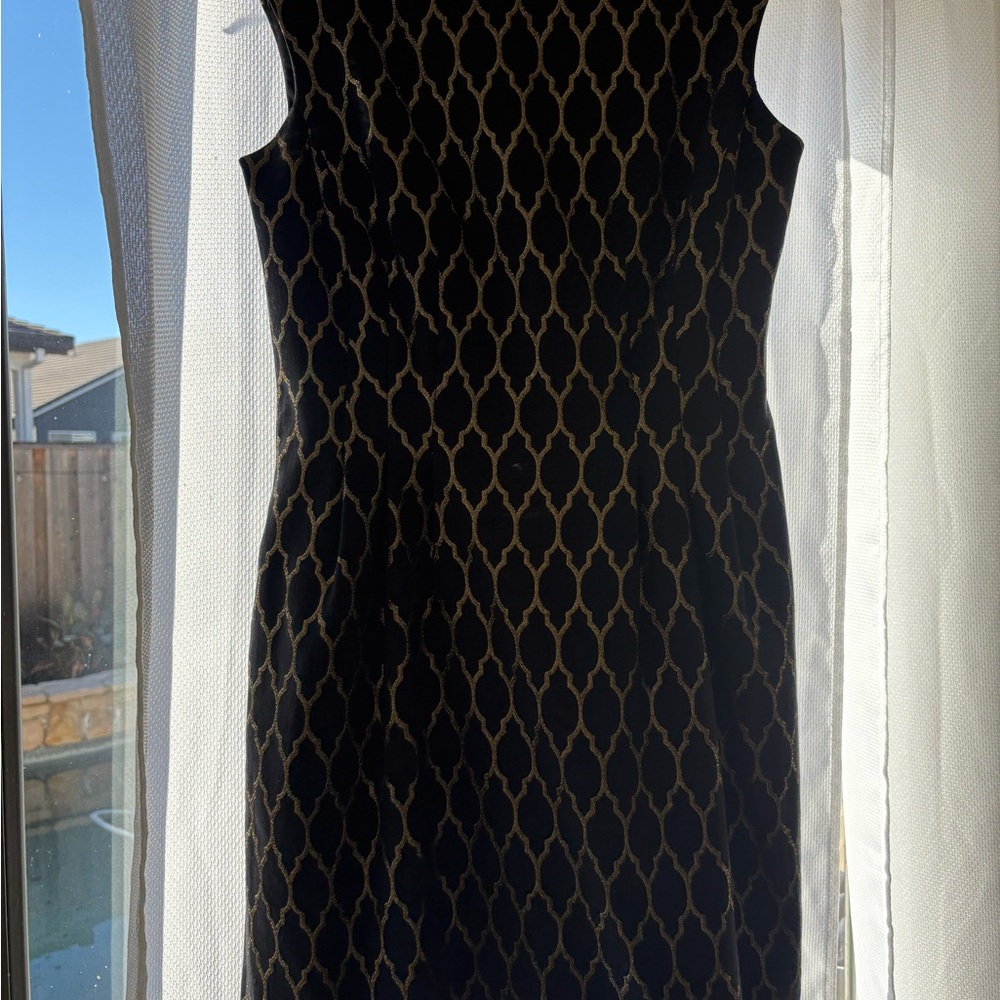 Vince Camuto Black and Gold Mini Dress